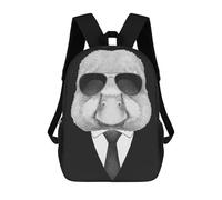 sinyumoney Portrait of Duck in Suit Mochila Escolar Mochilas Escolares Para Niñas Y Niños Mochila Con Bolsillo Mochila Escolar De Moda Para Niños 17inch