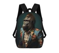 sinyumoney Portrait of Gorilla Mochila Escolar Resistente Al Agua, Mochila De Negocios Para Hombres, Mujeres Y Adolescentes 17inch
