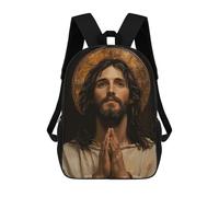 sinyumoney Portrait of Jesus Christ in Prayer Mochila Infantil, Mochila Escolar Infantil, Mochilas Escolares Impresas En 3D Para Niños Y Estudiantes Adolescentes 17inch