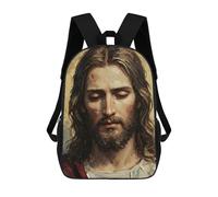 sinyumoney Portrait of Jesus Christ Oil Painting Mochila Escolar Impresa En 3D Para Niños Y Niñas, Mochila Para Portátil Para Niños/estudiantes/adultos 17inch