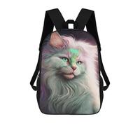 sinyumoney Portrait White Cat Mochila Escolar Ligera Para El Colegio, Mochila Escolar De Día, Mochila Para Libros Para La Universidad Para Niñas, Adolescentes 17inch
