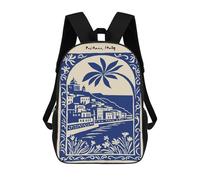 sinyumoney Positano, Italy - Decorative Travel Poster Mochila Escolar Infantil Impresa En 3D 17inch Mochilas De Moda Para Niños De Primaria Y Secundaria