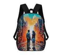 sinyumoney Post-Apocalyptic Couple Mochila Escolar Impermeable Para Ordenador, Ideal Para El Campus, Actividades Al Aire Libre, Viajes Y Deportes 17inch