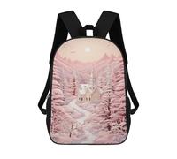 sinyumoney Powder Pink Winter Mochila, Mochila Infantil, Mochila Escolar Para Estudiantes, Mochila Para Libros, Mochila Escolar Impresa En 3D Para Niños Y Niñas 17inch