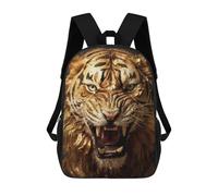 sinyumoney Powerful Gold Tiger Mochila Escolar Impresa En 3D Para Niños Y Niñas, Mochila Para Portátil Para Niños/estudiantes/adultos 17inch