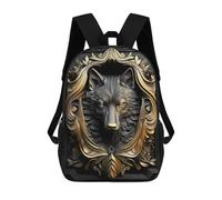 sinyumoney Powerful Golden King Wolf Mochila Grande, Ligera E Informal Para El Campus, Actividades Al Aire Libre, Viajes Y Deportes 17inch