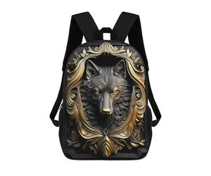 sinyumoney Powerful Golden King Wolf Mochila Grande, Ligera E Informal Para El Campus, Actividades Al Aire Libre, Viajes Y Deportes 17inch