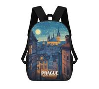 sinyumoney Prague Czech Republic Night Cityscape Mochila Escolar Infantil Impresa En 3D Para Niños, Mochila De Viaje De Alta Capacidad, Bolsas Para Libros, Mochila Escolar Infantil 17inch