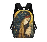 sinyumoney Prayerful Serenity Mosaic Art Mochilas De 17 Pulgadas Para Niños, Mochilas Escolares Impresas En 3D Para Estudiantes De Primaria Y Secundaria, Para Niños Y Niñas.