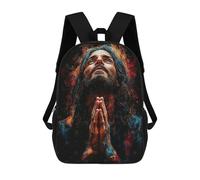 sinyumoney Praying Man in Abstract Art Mochila Escolar Para Niñas Mochila Impermeable Mochila Informal De Día Mochila Ligera Para Niño Y Niña Mochila Escolar 17inch