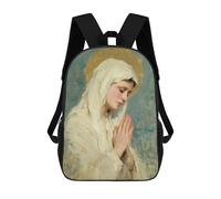 sinyumoney Praying Woman with Halo Painting Mochila De Moda Para Papelería, Impermeable, Informal, Para Adolescentes, Niños, Mujeres Y Hombres 17inch