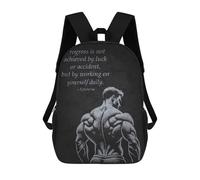 sinyumoney Progress - Gym Workout Fitness Motivation Mochila Escolar De 17 Pulgadas Impresa En 3D Mochilas Infantiles Mochila Genial Impresa En 3D Para Niños De Primaria Y Secundaria