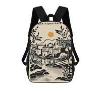 sinyumoney Provence-Alpes-Côte DAzur Illustration Mochila Escolar Informal Para El Día A Día, Ideal Para Viajes, Trabajo Y Uso Diario 17inch