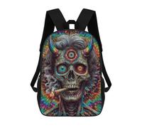 sinyumoney Psychedelic Devil Skull Art Print-2 17inch Mochila Escolar Impresa En 3D Para Niños, Mochila Escolar Informal De Moda, Mochilas De Viaje Para Niños Y Estudiantes.