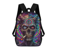 sinyumoney Psychedelic Skull Art Print-3 Mochila Escolar Impresa En 3D 17inch Mochilas De Moda Para Niños, Mochilas Escolares Para Niños De Primaria Y Secundaria