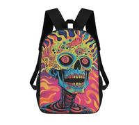 sinyumoney Psychedelic Skull Art Print-6 17inch Mochilas Escolares Impresas En 3D, Mochilas Escolares De Moda Para Niños De Primaria Y Secundaria