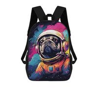 sinyumoney Pug Astronaut Space Art Print Mochila Escolar Resistente Al Agua, Mochila Escolar De Negocios Para Hombres/mujeres 17inch