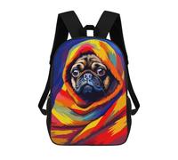 sinyumoney Pug Blanket Cute Pixel Art Mochila Escolar Impresa En 3D Para Niños, Mochila Escolar Informal De Moda Para Viajes Para Niños Y Estudiantes 17inch