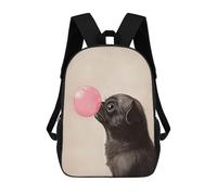 sinyumoney Pug Blowing Bubble Gum Mochila Escolar Para La Escuela Secundaria, Preparatoria, Universidad, Viajes Para Niñas, Niños Y Adolescentes 17inch