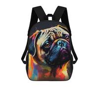 sinyumoney Pug Dog Colorful Mochila Escolar Para Niñas Y Niños, Mochilas De Gran Capacidad, Mochilas Ligeras Para Niños Y Estudiantes 17inch