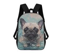sinyumoney Pug Dog Swimming Painting Mochila De Viaje Resistente Al Agua, Bolsa Para Computadora Para Adolescentes, Niñas, Niños, Mujeres Y Hombres 17inch