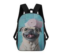 sinyumoney Pug Dog with Towel on Head Mochila Escolar Resistente Al Agua, Mochila De Viaje, Bolsa Para Computadora - Perfecta Para Viajes, Trabajo Y Uso Diario 17inch