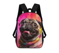 sinyumoney Pug Fiesta Mochila Infantil, Mochila Escolar Impresa En 3D, Mochila Para Niños Y Niñas, Mochila Escolar Ajustable Para La Escuela Primaria 17inch