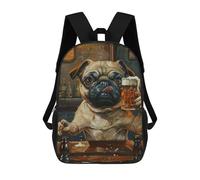 sinyumoney Pug in Pub Holding Beer Mochila Escolar/para Ordenador Portátil Para Colegio/trabajo/viajes Para Camping, Aventuras Al Aire Libre Y Viajes Diarios 17inch