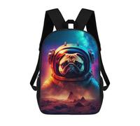 sinyumoney Pug in Space Helmet Mochila Escolar, De Secundaria, Universitaria, De Viaje Para Adolescentes, Chicas, Chicos, Mujeres Y Hombres 17inch