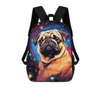 sinyumoney Pug in Space Pixel Art Mochila Infantil Escolar Para Niños Con Estampado 3D De Dibujos Animados, Mochila Escolar Para Estudiantes, Mochila Para Portátil Para Niños Y Niñas 17inch