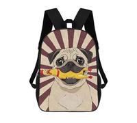 sinyumoney Pug with Rubber Chicken Art Mochila Escolar Infantil Impresa En 3D Para Niños, Mochilas De Viaje De Alta Capacidad, Bolsas Para Libros, Mochila Escolar Infantil 17inch