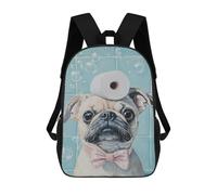 sinyumoney Pug with Toilet Paper Roll on Head-6 Mochila Escolar Impresa En 3D 17inch Mochila Escolar Infantil Mochilas De Viaje Mochila Informal De Moda Para Niños Y Estudiantes