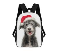 sinyumoney Pumi Dog with Santa Hat Portrait Mochila Escolar Mochila Para Niños Impresa En 3D Mochilas Infantiles Para Niños Y Niñas Mochilas Escolares Mochilas De Viaje Para Niños 17inch