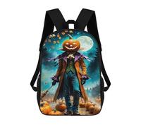 sinyumoney Pumpkin Head Halloween Scarecrow Mochila Escolar Infantil De 17 Pulgadas, Mochila Escolar Impresa En 3D Para Niños De Primaria Y Secundaria