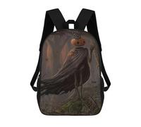 sinyumoney Pumpkin Head in Forest Mochilas Escolares Para La Escuela Secundaria, Preparatoria, Universidad Y Viajes Para Niñas Y Adolescentes 17inch