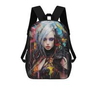sinyumoney Punk Girl No9 Mochila Escolar Para Niños De 17 Pulgadas, Mochila Informal De Viaje Para Niños Y Niñas, Mochila De Gran Capacidad Para El Día A Día 17inch