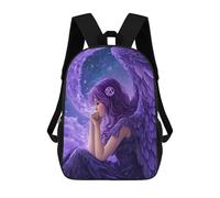 sinyumoney Purple Angel Wings Fantasy Art Mochila Escolar Ligera Para Aeropuerto, Estudiantes Universitarios, Mochila Para Niños/niñas/adolescentes 17inch