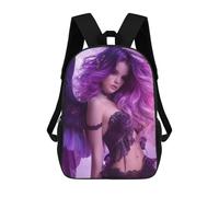 sinyumoney Purple Angel Wings Fantasy Artwork-2 Mochilas Escolares Para La Escuela Secundaria, Preparatoria, Universidad Y Viajes Para Niños/niñas/adolescentes 17inch
