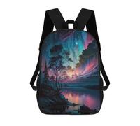 sinyumoney Purple Blue Sky Over Lake Mochila Escolar Mochilas Escolares Para Niñas Y Niños Mochila Con Bolsillo Mochila Escolar De Moda Mochila Infantil 17inch