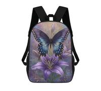 sinyumoney Purple Butterfly Lily Art Print Mochila Escolar Ligera Para Aeropuerto Y Universidad Para Estudiantes. Mochila Para La Escuela/trabajo/viajes 17inch