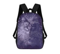 sinyumoney Purple Cat Mochila Escolar De Moda Para Material Escolar, Mochila Impermeable Informal Para Niños/niñas/adolescentes 17inch