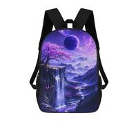 sinyumoney Purple Cherry Blossom Fantasy Mochila Escolar Impresa En 3D 17inch Mochila Escolar Infantil Mochilas De Viaje Mochila Informal De Moda Para Niños Y Estudiantes