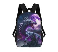 sinyumoney Purple Dragon Castle Moon Mochila Escolar De Moda Para Estudiantes, Adecuada Para Niños Y Niñas, Mochila Informal Para Viajes Al Aire Libre, Esencial Para El Día A Día 17inch