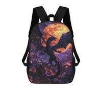 sinyumoney Purple Dragon Full Moon Mochila Escolar Infantil Impresa En 3D 17inch Mochilas Escolares Para Niños, Estilo Casual Y Moderno, Mochilas De Viaje De Alta Capacidad