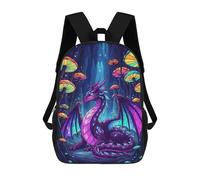sinyumoney Purple Dragon in Mushroom Cave Mochila Escolar De Moda Para Estudiantes, Adecuada Para Niños Y Niñas, Mochila Informal Para Viajes Al Aire Libre, Esencial Para El Día A Día 17inch