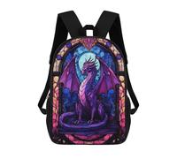 sinyumoney Purple Drakonar Dragon Mochila Escolar De Moda Para Estudiantes, Adecuada Para Niños Y Niñas, Mochila Informal Para Viajes Al Aire Libre, Esencial Para El Día A Día 17inch