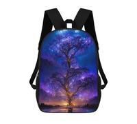 sinyumoney Purple Galaxy Tree Mochilas Impresas En 3D Para Niños, Mochila Escolar, Mochila De Moda Para Niños De Primaria Y Secundaria 17inch