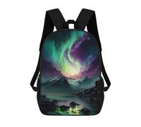 sinyumoney Purple Green Night Sky Mochilas Para Niños Mochila Escolar De Moda Mochila Escolar Impresa En 3D Para Niños Estudiantes De Primaria Y Secundaria 17inch