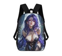 sinyumoney Purple Haired Anime Girl Mochila Escolar Grande Para Niños Para El Campus, Actividades Al Aire Libre, Viajes Y Deportes 17inch