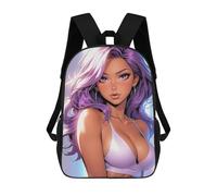sinyumoney Purple Haired Beauty Mochila De Negocios Para Portátil, Mochila Unisex Informal Para Niñas, Niños Y Adolescentes 17inch